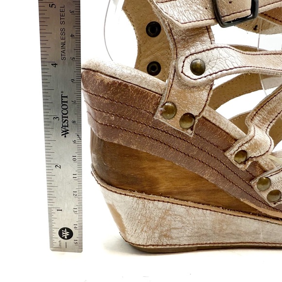 Bed Stu | Juliana Distressed Leather Wedge Sandals Size 6.5 - Picture 12 of 12